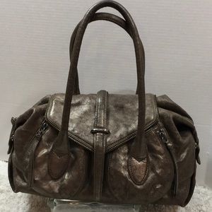 Botkier burnished gold metallic satchel/shoulder